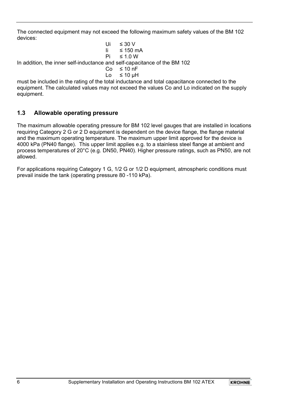 KROHNE BM 102 ATEX EN User Manual | Page 6 / 15