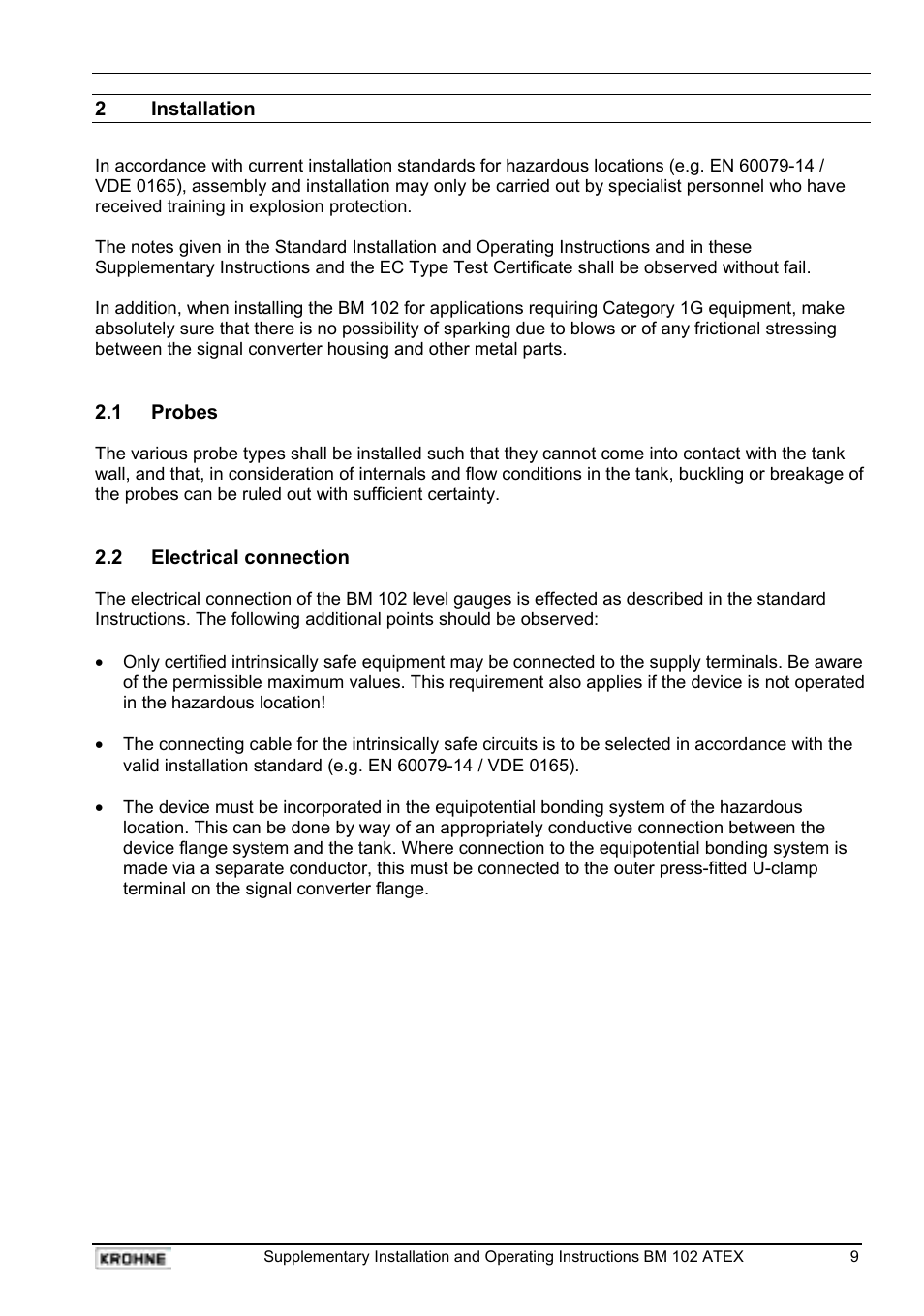 KROHNE BM 102 ATEX EN User Manual | Page 9 / 15