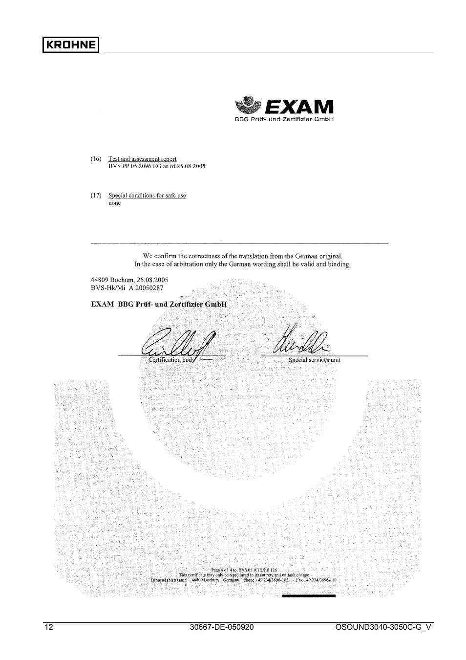 KROHNE OPTISOUND 3050 Ex ES User Manual | Page 12 / 32