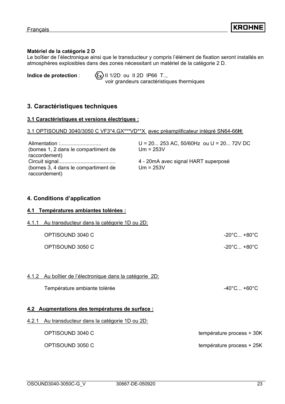 KROHNE OPTISOUND 3050 Ex ES User Manual | Page 23 / 32