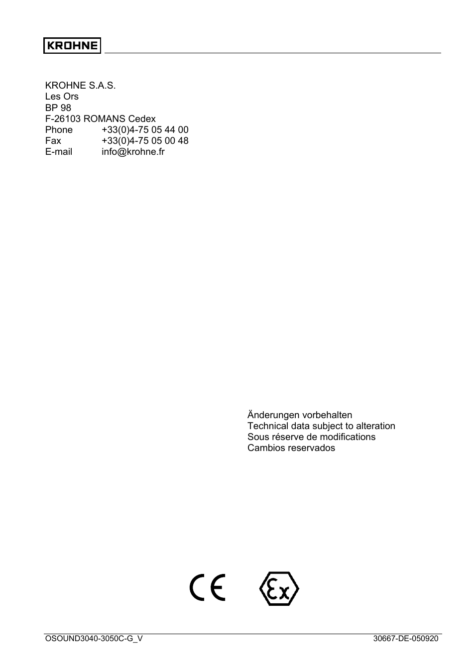 KROHNE OPTISOUND 3050 Ex ES User Manual | Page 32 / 32