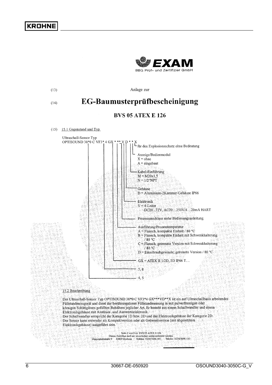 KROHNE OPTISOUND 3050 Ex ES User Manual | Page 6 / 32