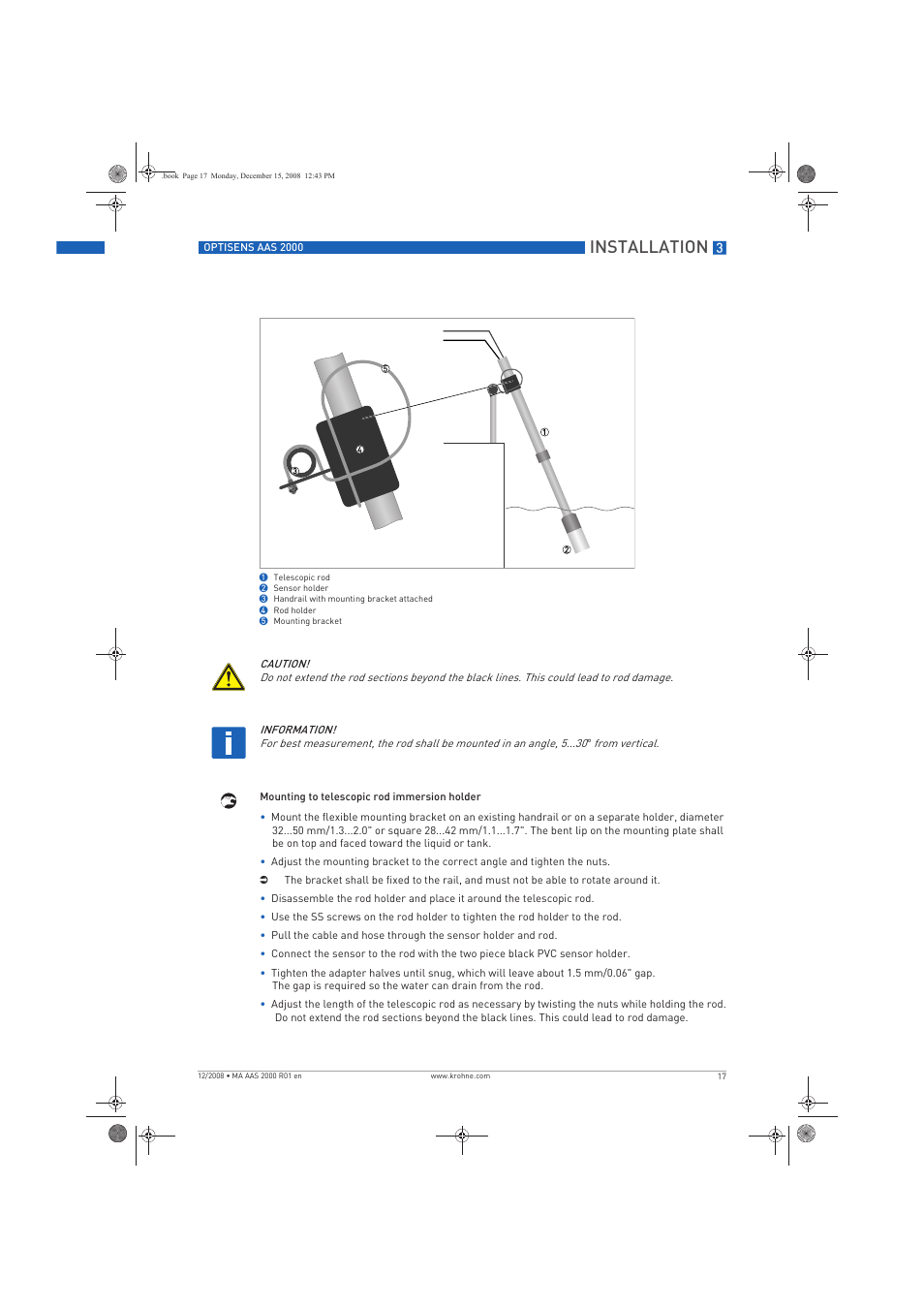 Installation | KROHNE OPTISENS AAS 2000 EN User Manual | Page 17 / 40