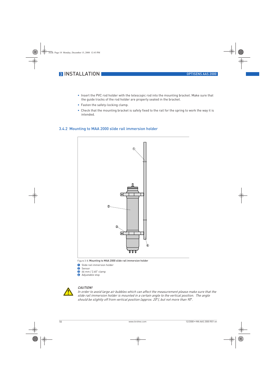 Installation | KROHNE OPTISENS AAS 2000 EN User Manual | Page 18 / 40