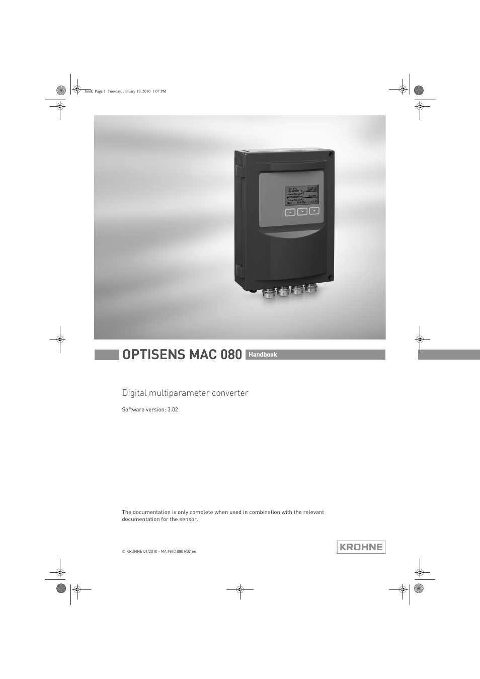 KROHNE OPTISENS MAC 080 EN User Manual | 56 pages