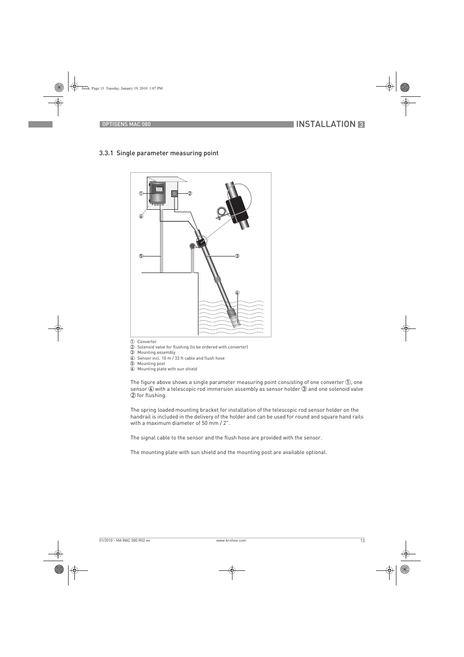 Installation | KROHNE OPTISENS MAC 080 EN User Manual | Page 13 / 56
