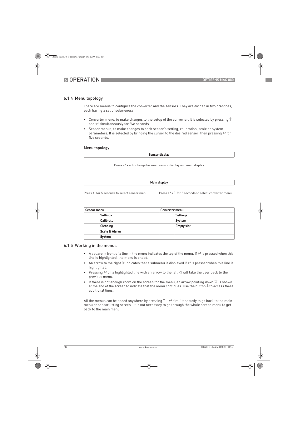 Operation | KROHNE OPTISENS MAC 080 EN User Manual | Page 30 / 56