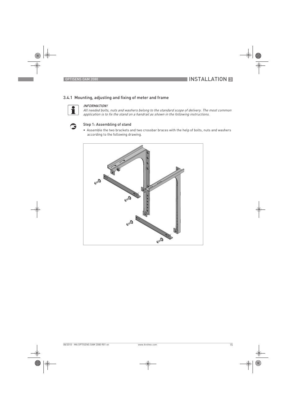Installation | KROHNE OPTISENS OAM 2080 EN User Manual | Page 15 / 44