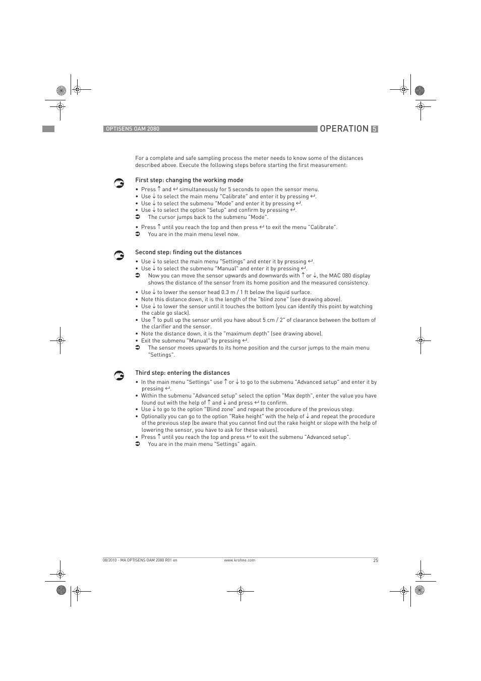 Operation | KROHNE OPTISENS OAM 2080 EN User Manual | Page 25 / 44