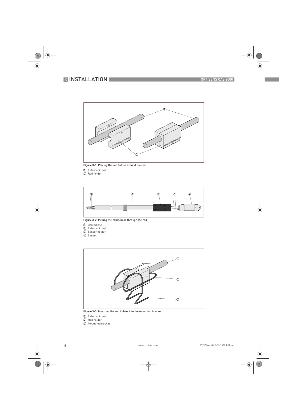 Installation | KROHNE OPTISENS OAS 2000 EN User Manual | Page 18 / 48