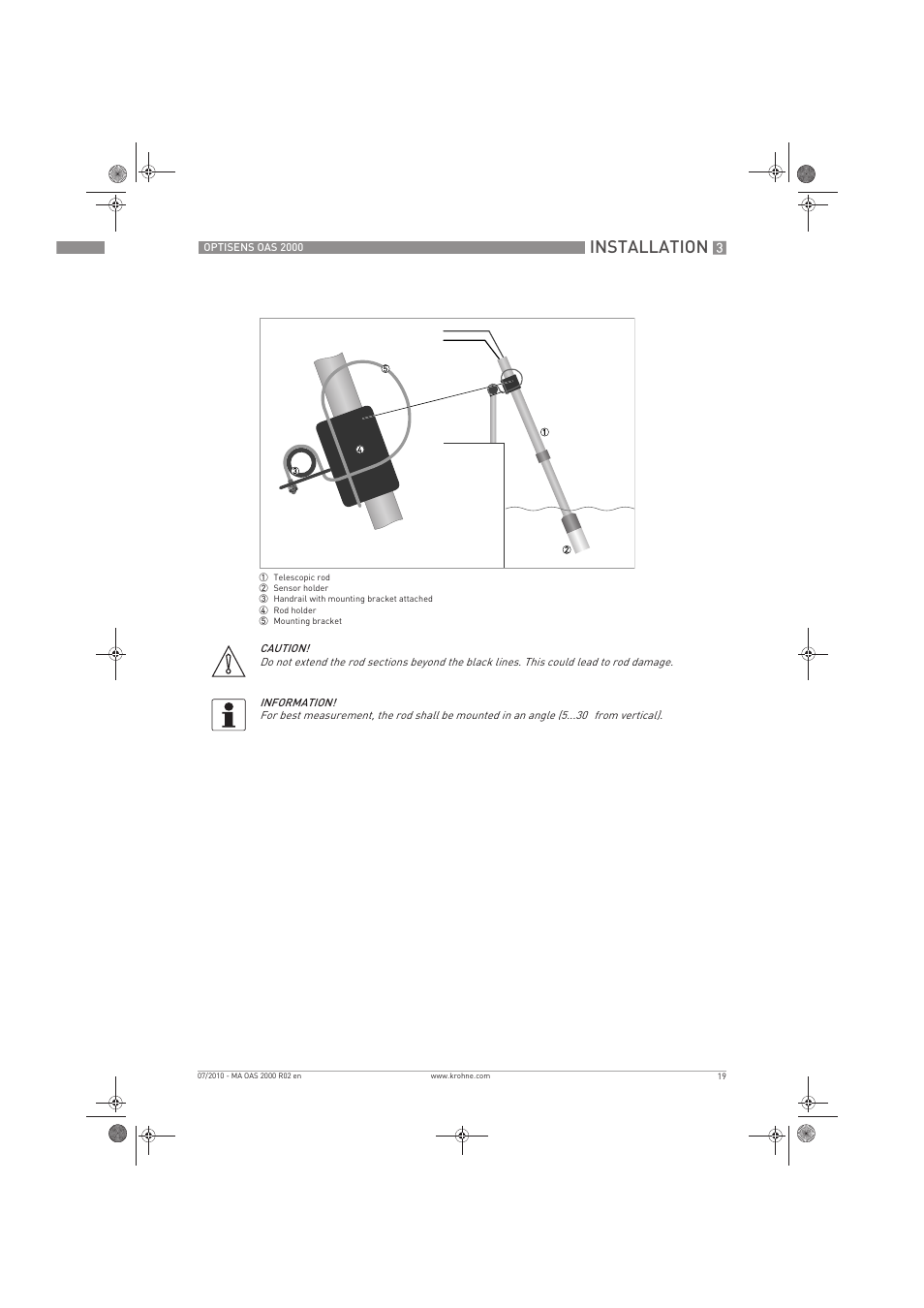 Installation | KROHNE OPTISENS OAS 2000 EN User Manual | Page 19 / 48