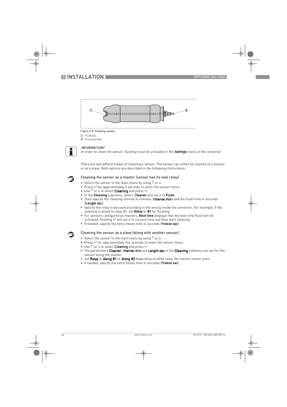 Installation | KROHNE OPTISENS OAS 2000 EN User Manual | Page 22 / 48