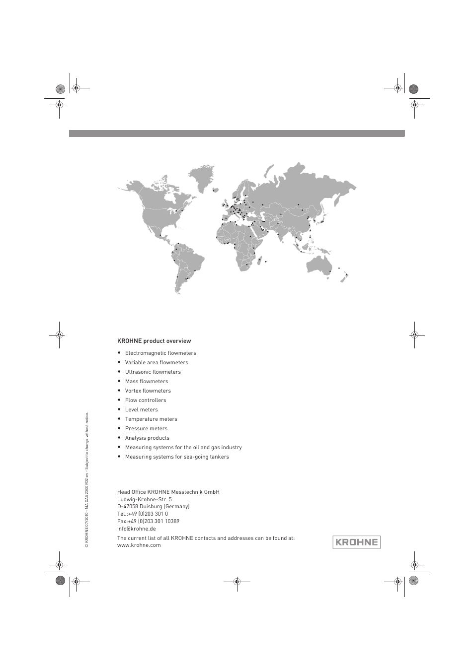 KROHNE OPTISENS OAS 2000 EN User Manual | Page 48 / 48
