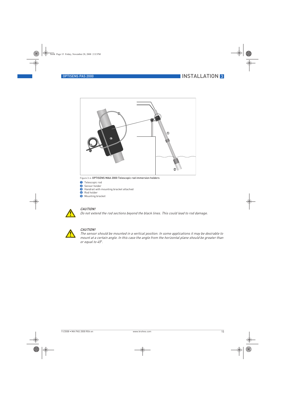 Installation | KROHNE OPTISENS PAS 2000 EN User Manual | Page 15 / 44
