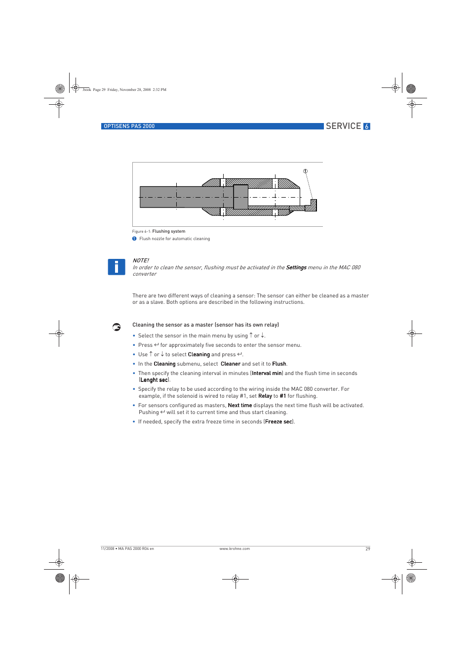 Service | KROHNE OPTISENS PAS 2000 EN User Manual | Page 29 / 44