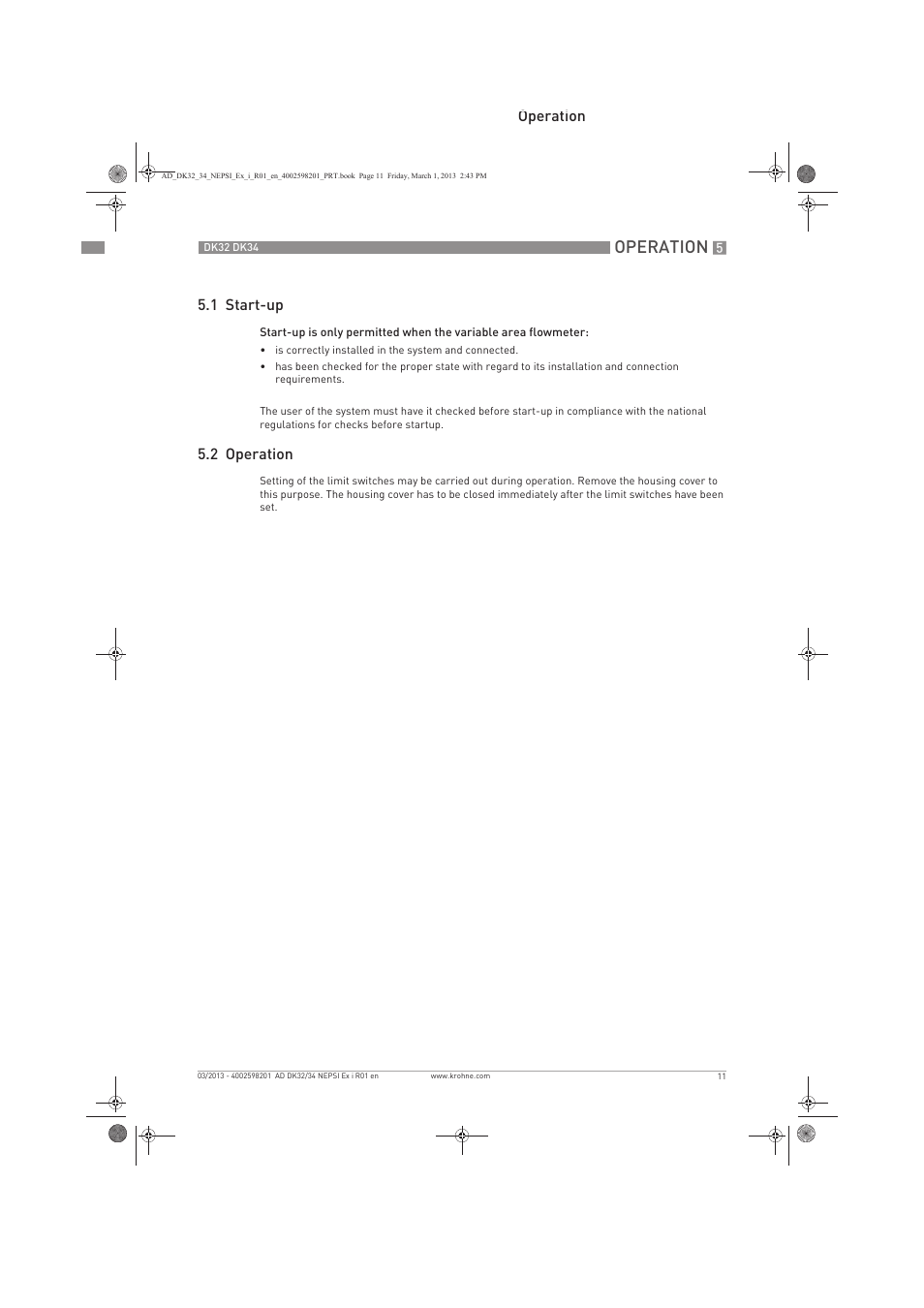 Operation | KROHNE DK 32-DK 34 NEPSI Ex i User Manual | Page 11 / 16