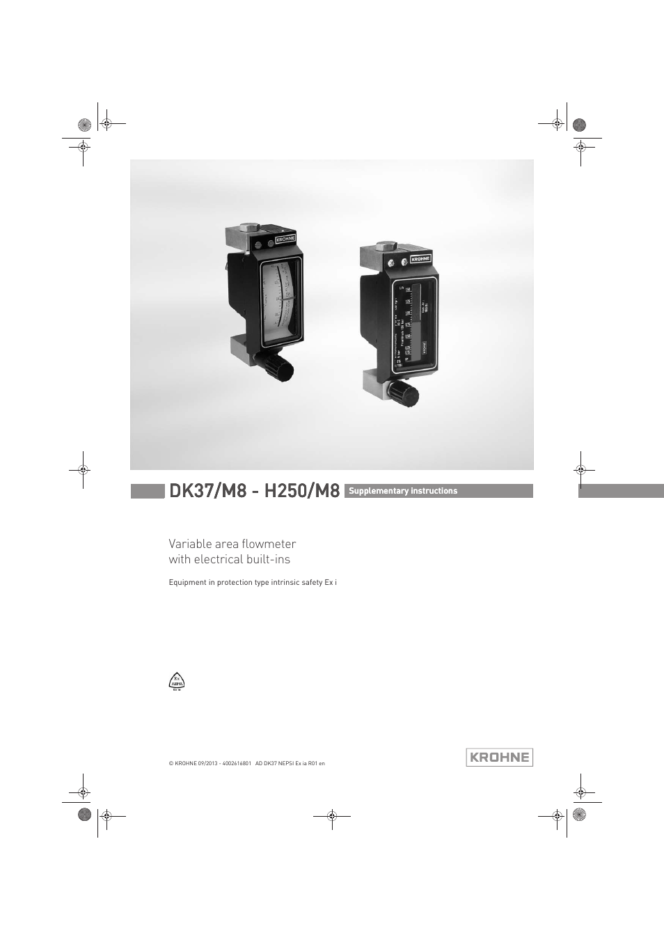 KROHNE DK 37 NEPSI Ex i User Manual | 20 pages