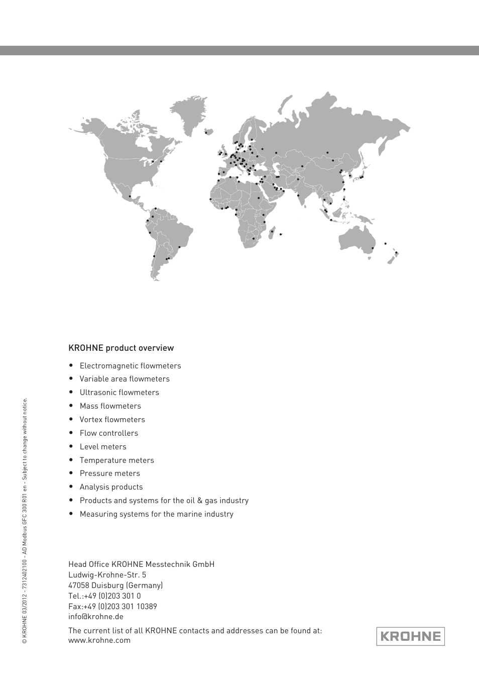 KROHNE GFC 300 Modbus User Manual | Page 20 / 20