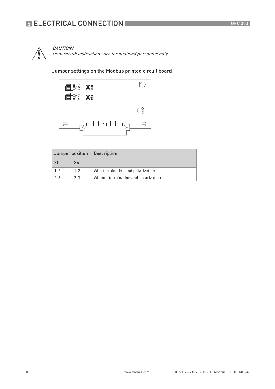 Electrical connection | KROHNE GFC 300 Modbus User Manual | Page 8 / 20