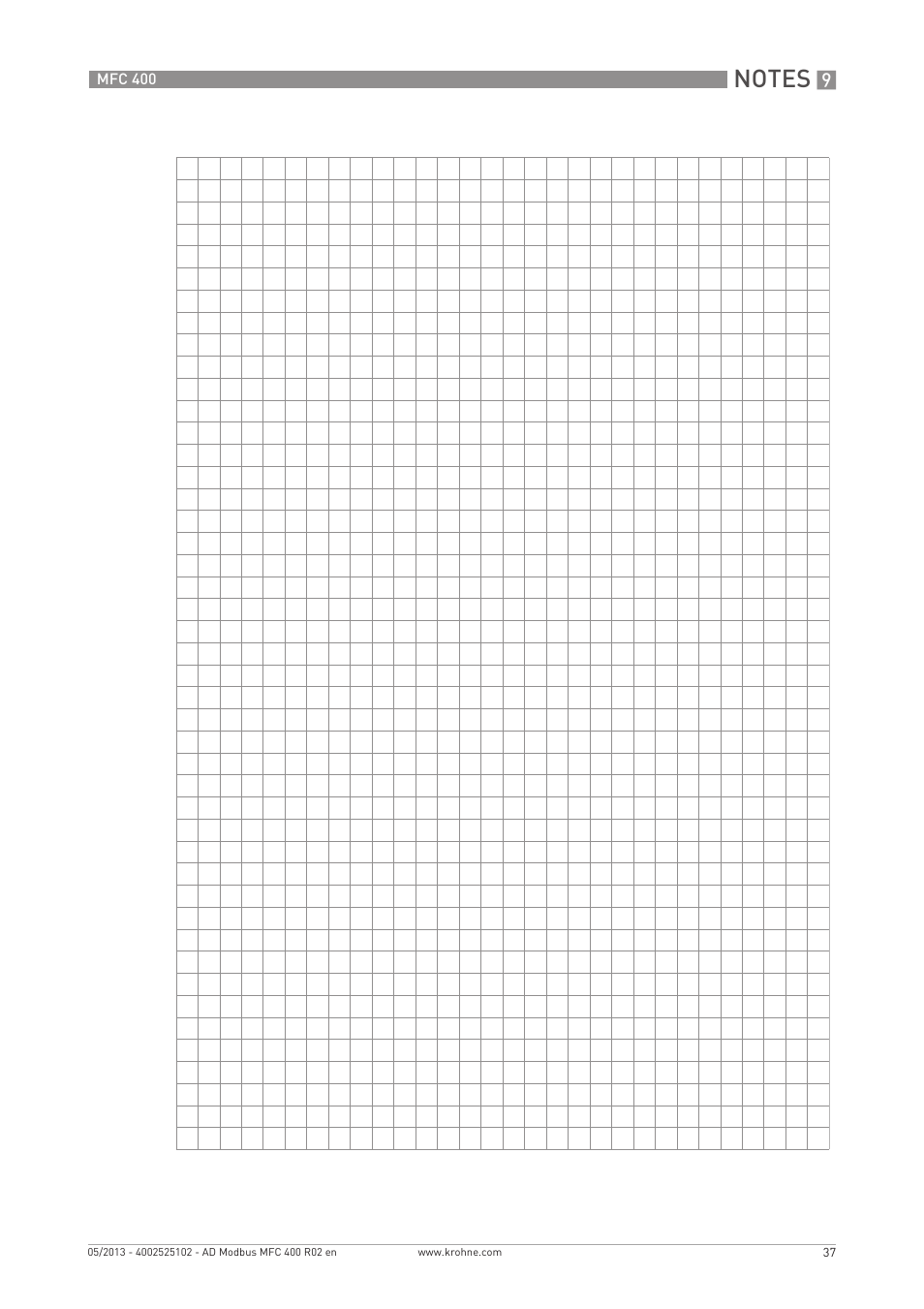 KROHNE MFC 400 Modbus User Manual | Page 37 / 40