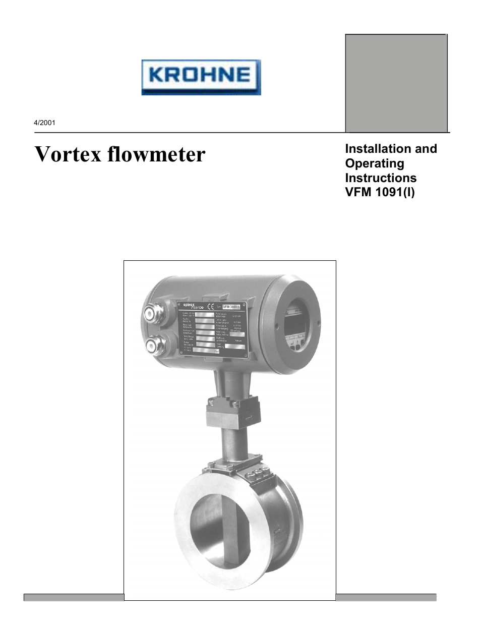 KROHNE VFM 1091 User Manual | 51 pages