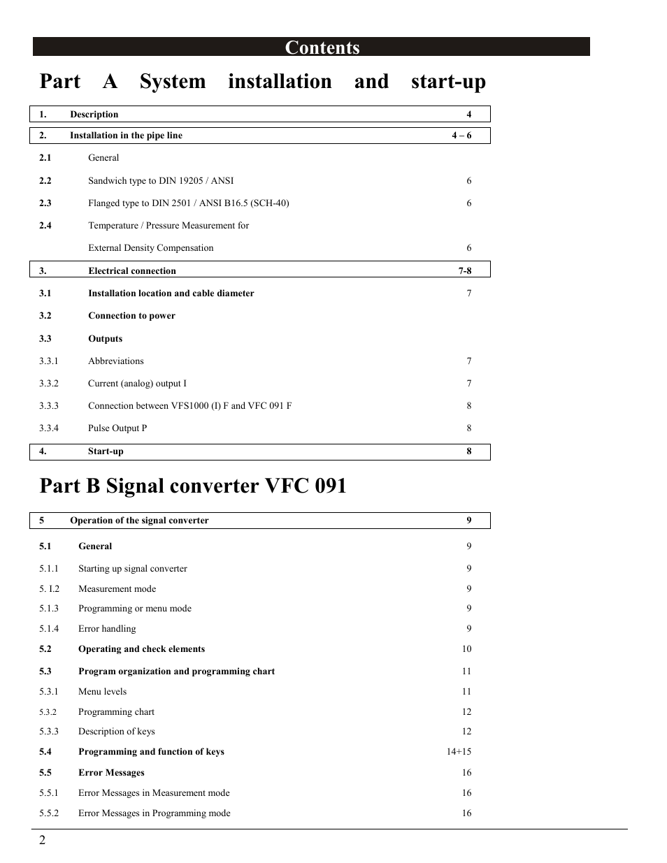 KROHNE VFM 1091 User Manual | Page 2 / 51