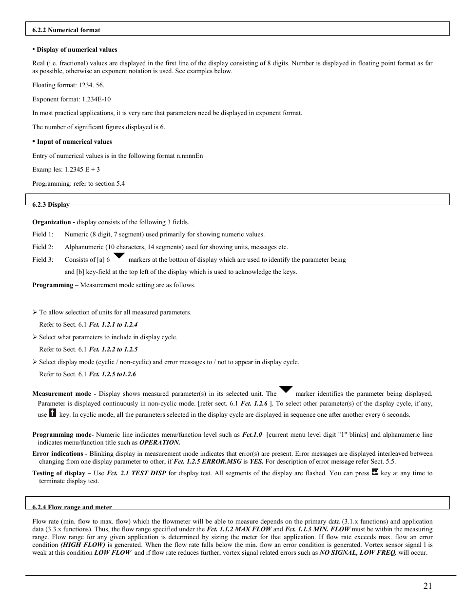 2 numerical format, Display of numerical values | KROHNE VFM 1091 User Manual | Page 21 / 51