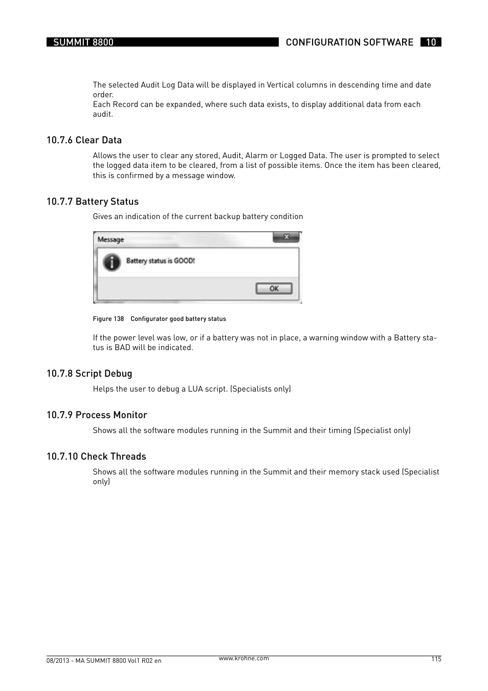 KROHNE Summit 8800 Vol 1 User Manual | Page 115 / 143