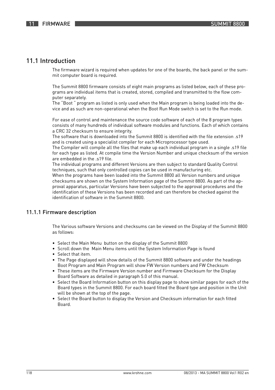 11 .1 introduction | KROHNE Summit 8800 Vol 1 User Manual | Page 118 / 143