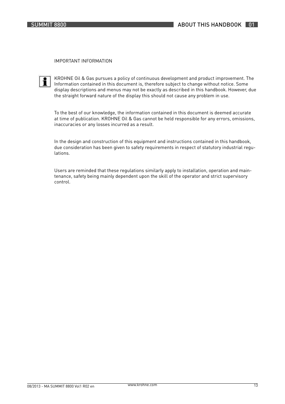 KROHNE Summit 8800 Vol 1 User Manual | Page 13 / 143