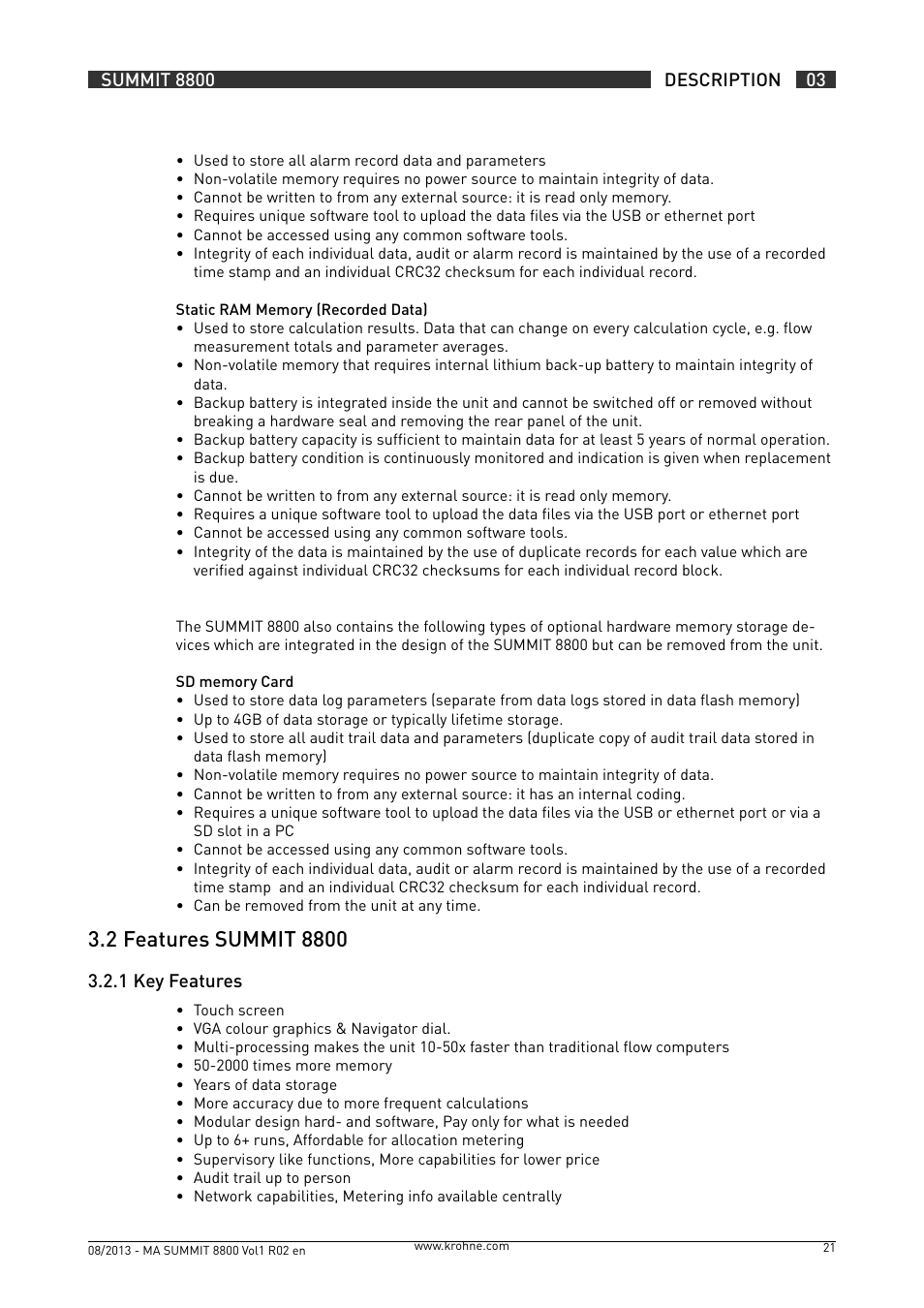 KROHNE Summit 8800 Vol 1 User Manual | Page 21 / 143