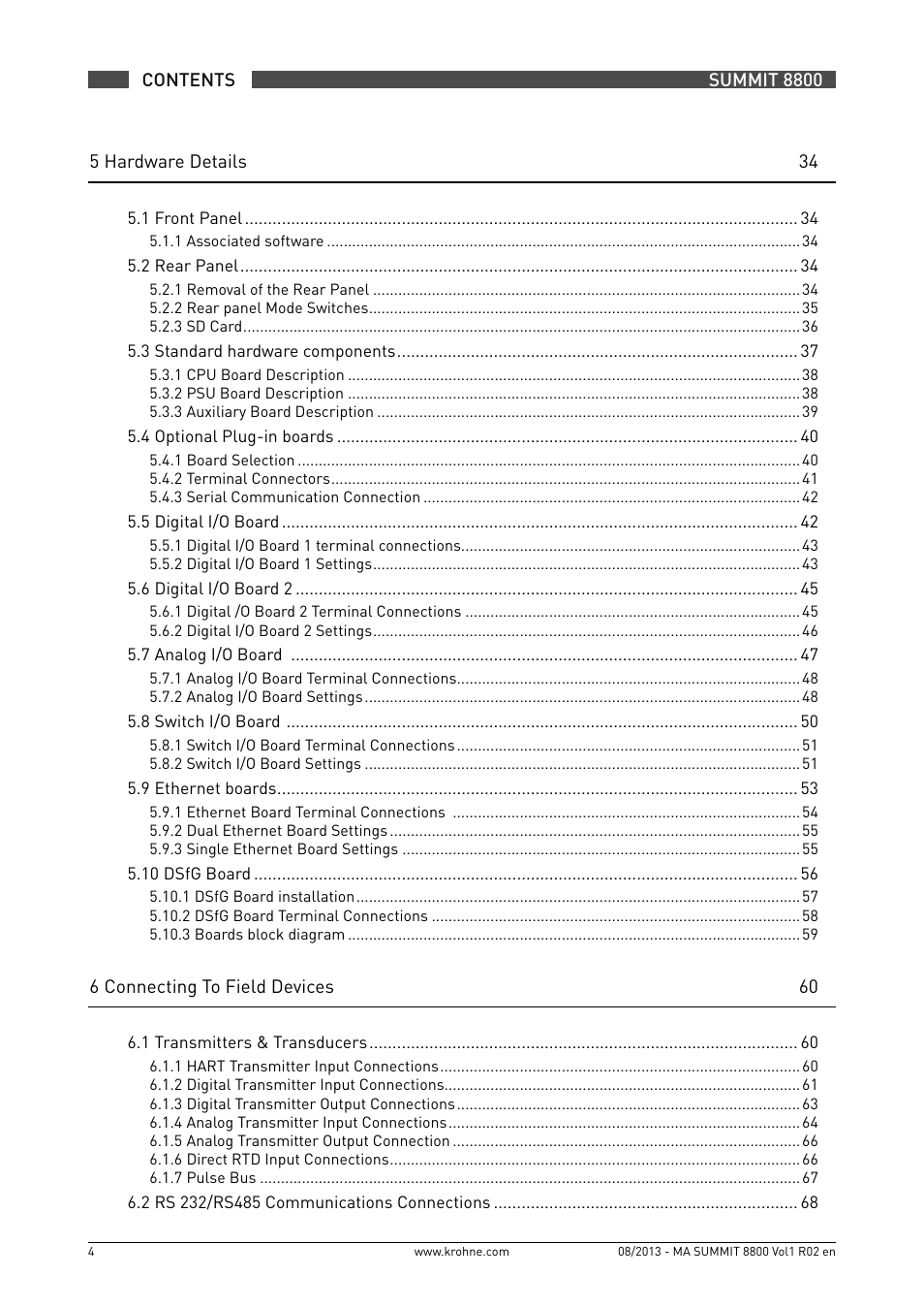 KROHNE Summit 8800 Vol 1 User Manual | Page 4 / 143