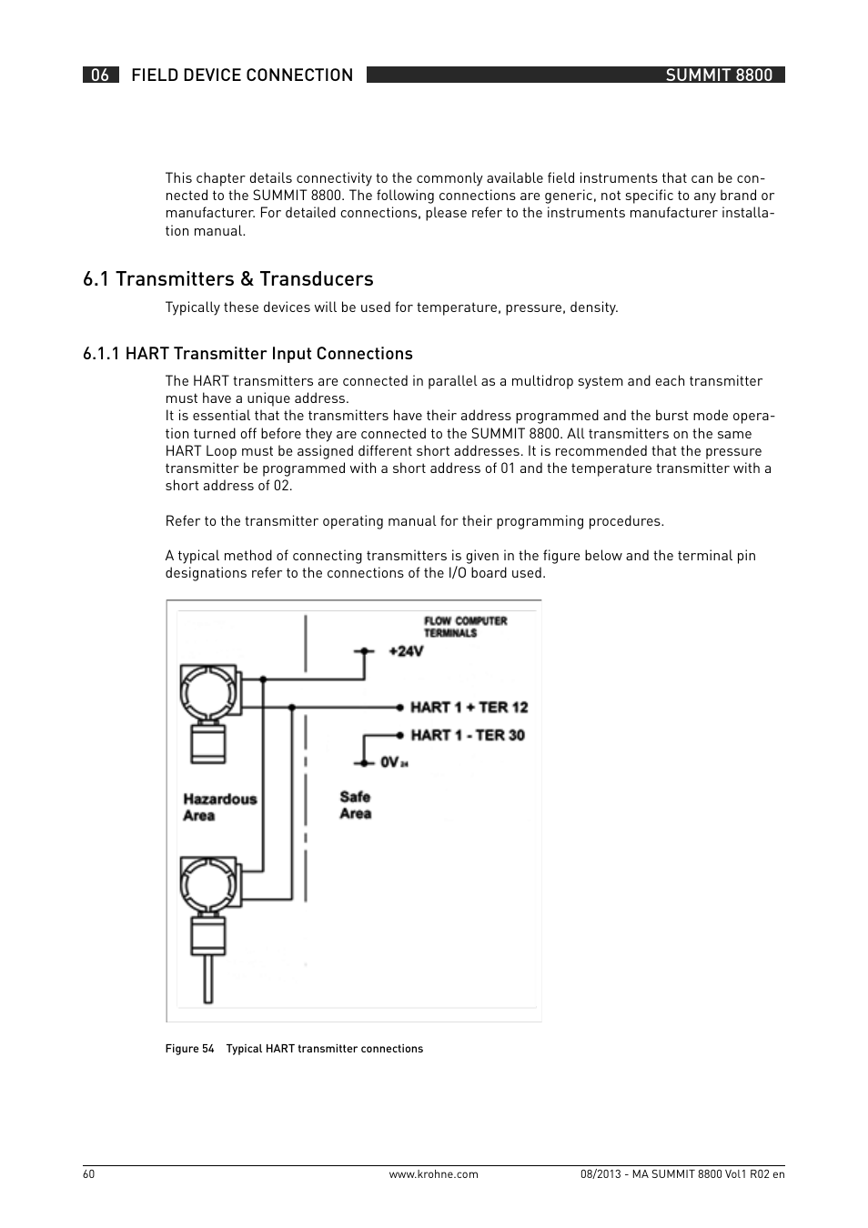 6 .1 transmitters & transducers | KROHNE Summit 8800 Vol 1 User Manual | Page 60 / 143