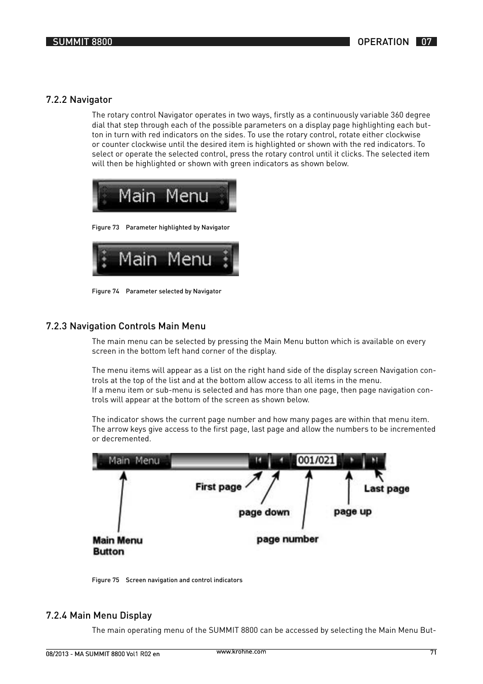 KROHNE Summit 8800 Vol 1 User Manual | Page 71 / 143