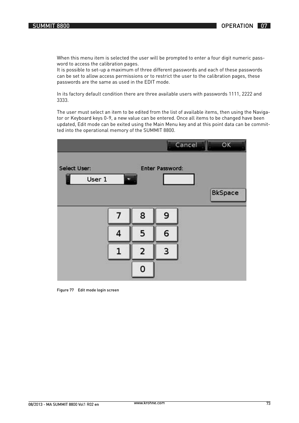 KROHNE Summit 8800 Vol 1 User Manual | Page 73 / 143