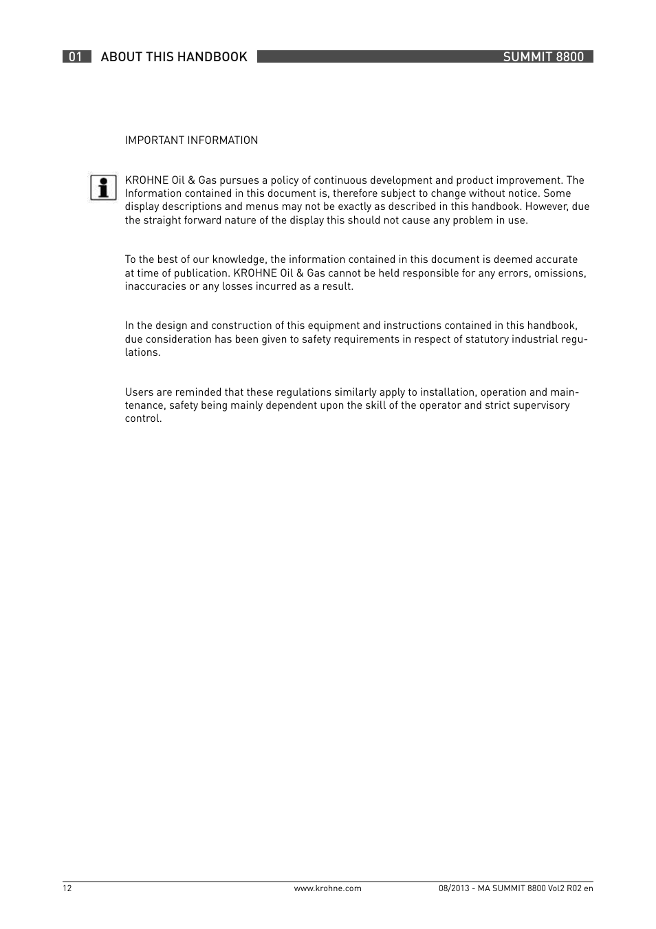 KROHNE Summit 8800 Vol 2 User Manual | Page 12 / 187
