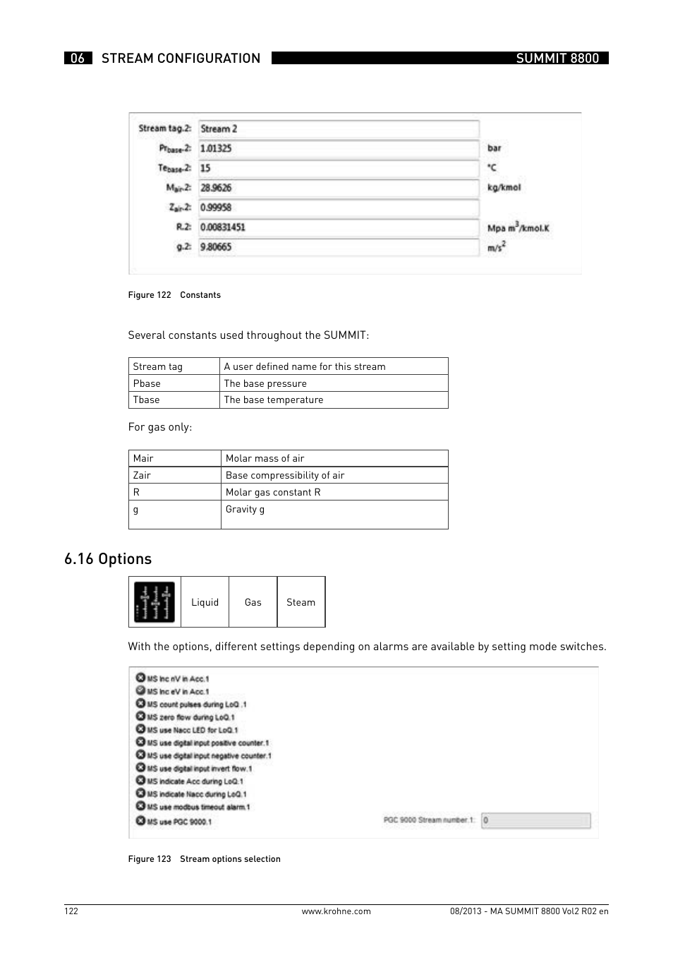6 .16 options | KROHNE Summit 8800 Vol 2 User Manual | Page 122 / 187