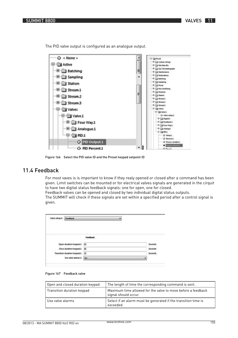 11 .4 feedback | KROHNE Summit 8800 Vol 2 User Manual | Page 155 / 187