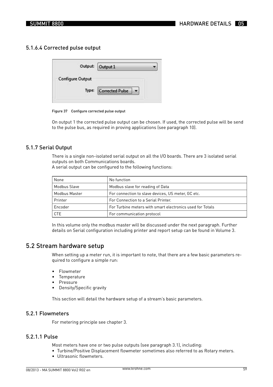 5 .2 stream hardware setup | KROHNE Summit 8800 Vol 2 User Manual | Page 59 / 187