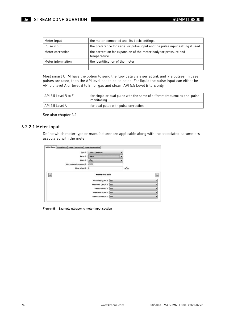 6 .2 .2 .1 meter input | KROHNE Summit 8800 Vol 2 User Manual | Page 76 / 187