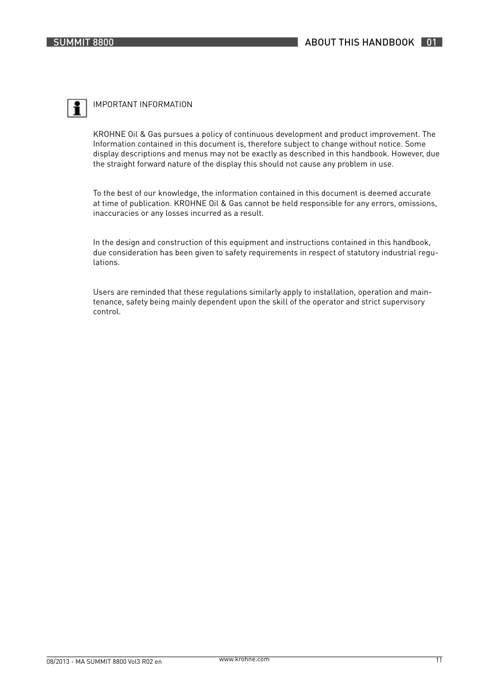 KROHNE Summit 8800 Vol 3 User Manual | Page 11 / 171