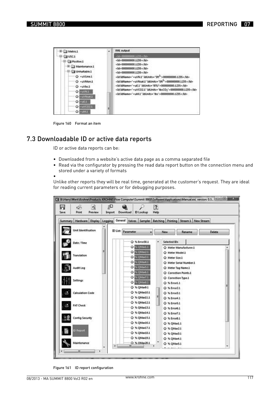 7 .3 downloadable id or active data reports | KROHNE Summit 8800 Vol 3 User Manual | Page 117 / 171