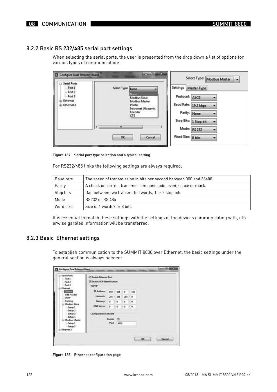 8 .2 .3 basic ethernet settings | KROHNE Summit 8800 Vol 3 User Manual | Page 122 / 171