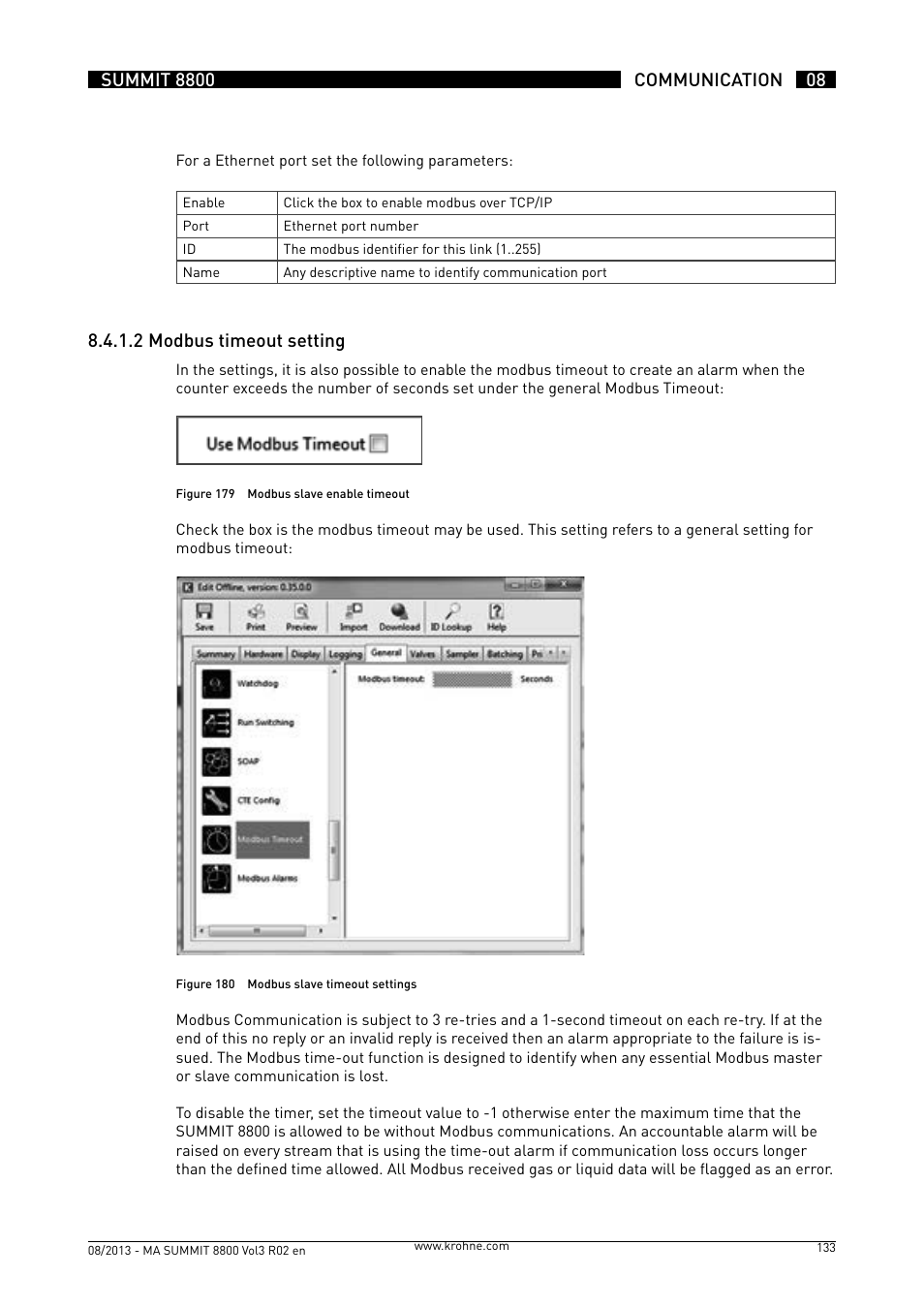 8 .4 .1 .2 modbus timeout setting | KROHNE Summit 8800 Vol 3 User Manual | Page 133 / 171