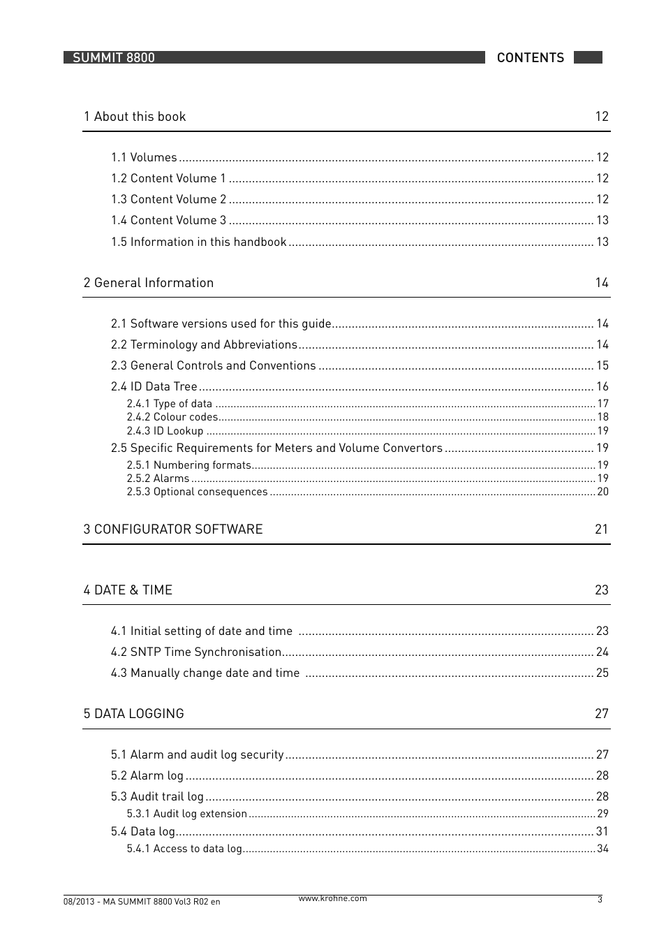 KROHNE Summit 8800 Vol 3 User Manual | Page 3 / 171