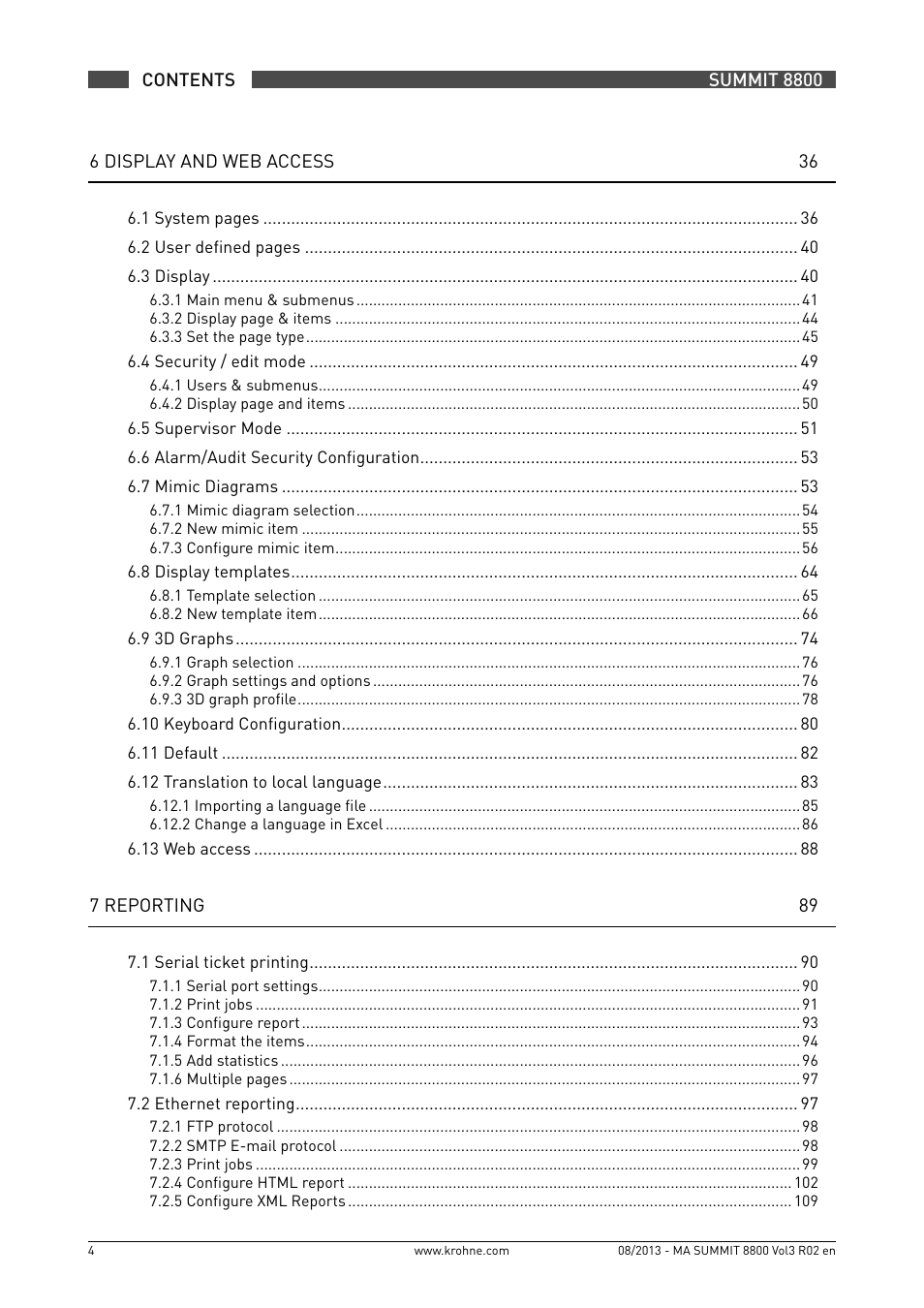 KROHNE Summit 8800 Vol 3 User Manual | Page 4 / 171