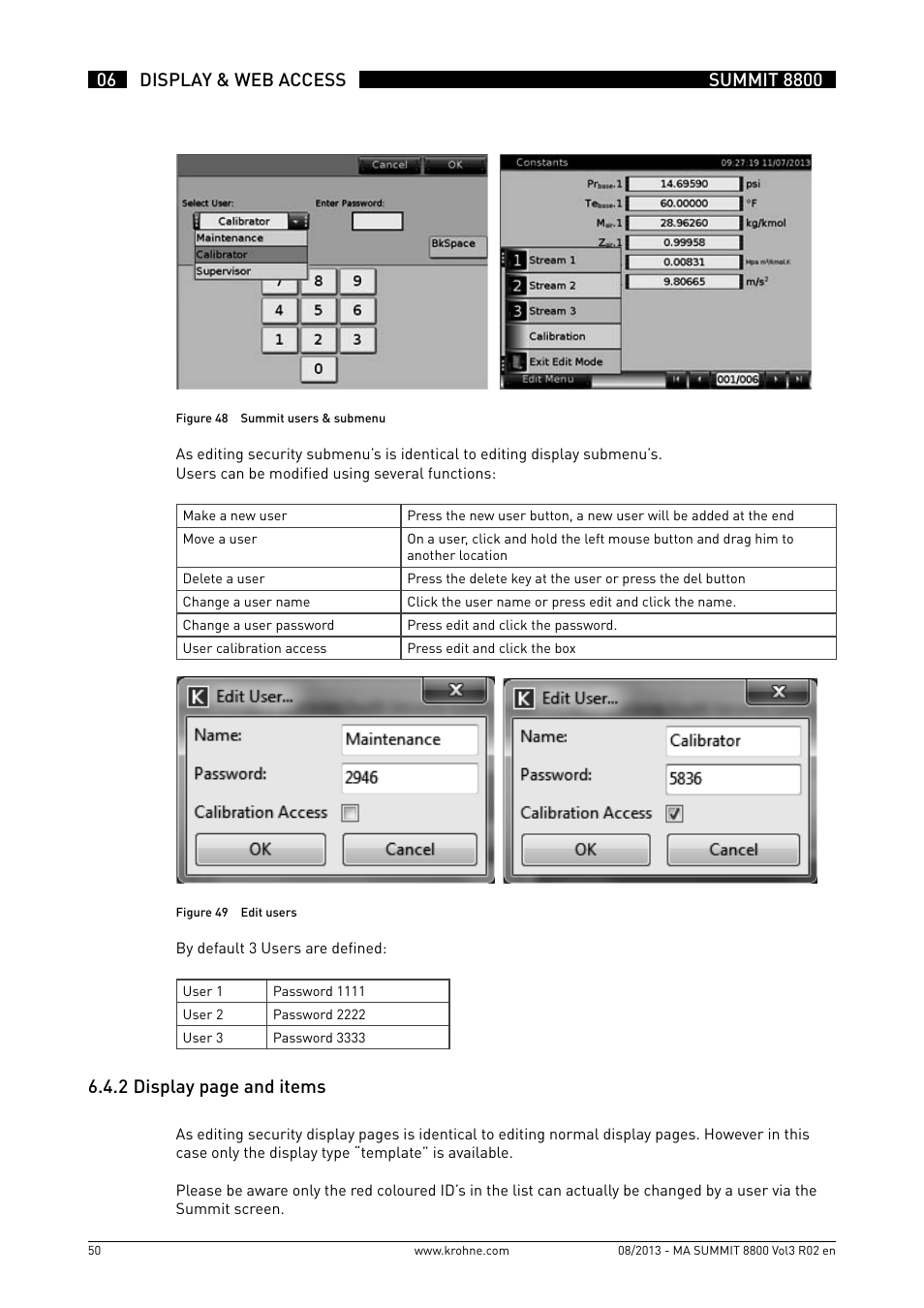 6 .4 .2 display page and items | KROHNE Summit 8800 Vol 3 User Manual | Page 50 / 171