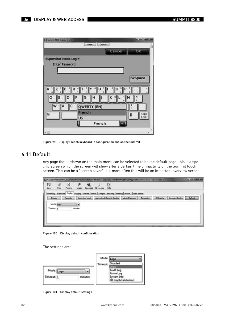 6 .11 default | KROHNE Summit 8800 Vol 3 User Manual | Page 82 / 171