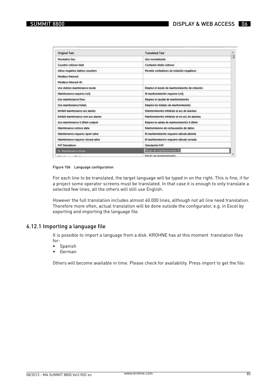 KROHNE Summit 8800 Vol 3 User Manual | Page 85 / 171