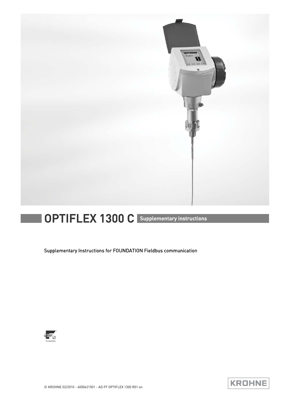 KROHNE OPTIFLEX 1300C FOUNDATION FIELDBUS User Manual | 12 pages